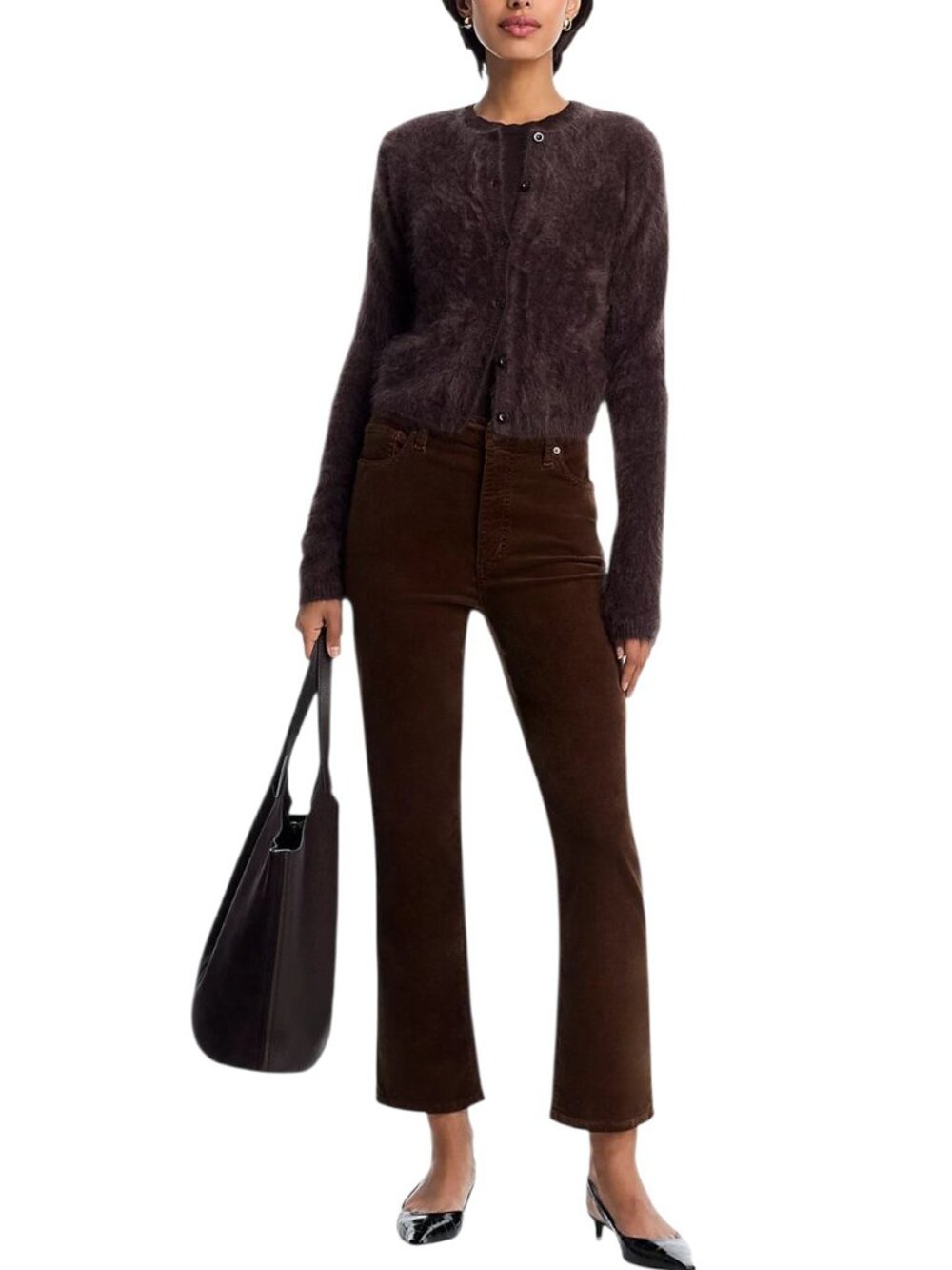 Frame NWOT Le Sleek Straight Corduroy High-Rise Crop Ankle Pants Brown - 29x28 - Picture 3 of 11